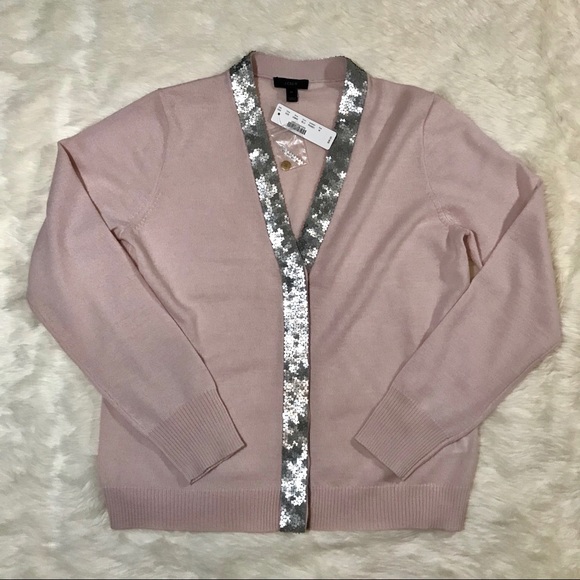 NWT J. Crew Harlow Cardigan Sequin Placket - Picture 2 of 3